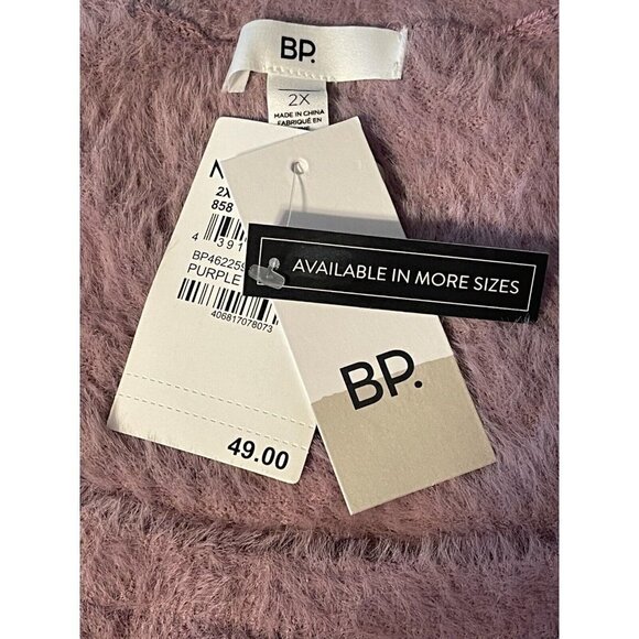 BP Plus 2X Soft Cozy Lilac Scoop Neck Short Sleeve Above Knee Sweater Dress - Picture 5 of 5